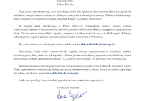 List gratulacyjny dla nauczyciela.