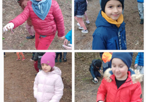 Dzieci sprzątają las.