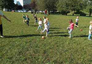 Zabawy ruchowe na pobliskiej górce